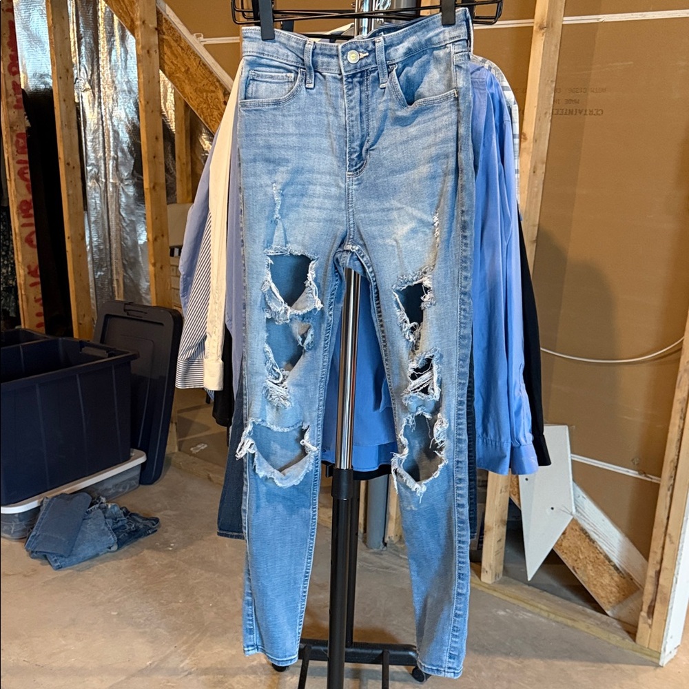 Hollister Ripped Blue Women's Skinny Jeans